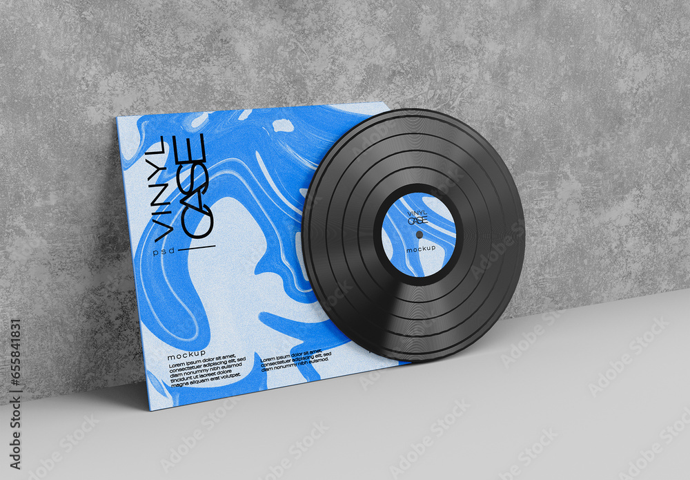 Record and Album Cover Mockup Stock Template Adobe Stock