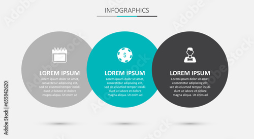 Set Casino chip with dollar, Calendar and dealer. Business infographic template. Vector