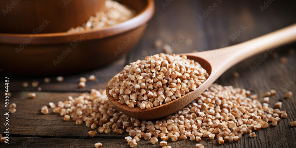 Close-up organic buckwheat seeds. Close-up organic buckwheat seeds.