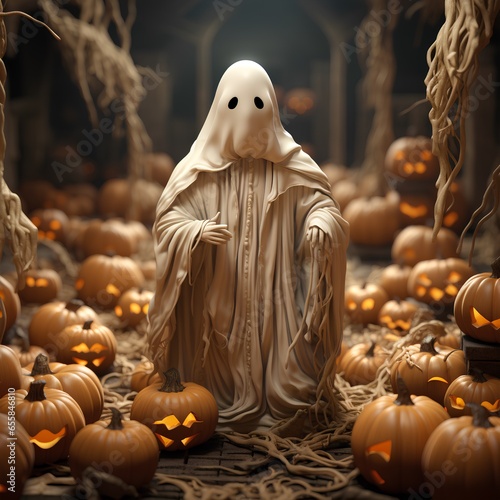 Creepy halloween ghost, happy halloween