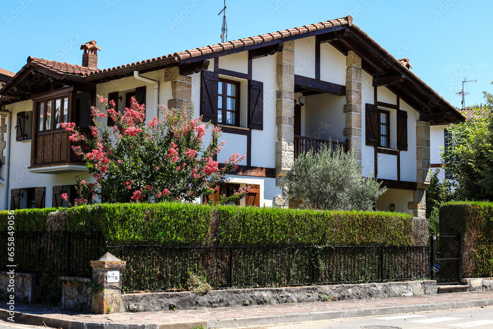 Fototapeta premium Traditional and colorful half-timbered houses in the old town of Bera