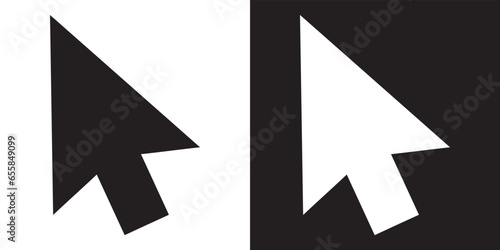 Cursor icon vector. Click arrow sign symbol in trendy flat style. Pointer vector icon illustration isolated on white and black background
