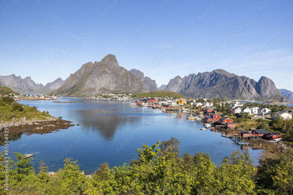 Gravdalsbukta - Reine is a settlement and fishing village in Moskenes municipality, Lofoten in Nordland. county,Norway,Europe	