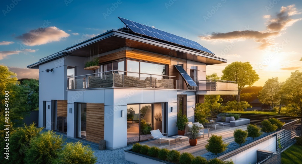 Modern Multifamily Homes with Photovoltaic Panels - An Eco-Friendly Solution to Renewable Energy and Sustainable Living