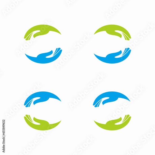 Set of hand care logo vector template