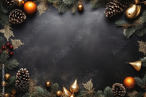 Background image with christmas tree theme with Generative AI technology