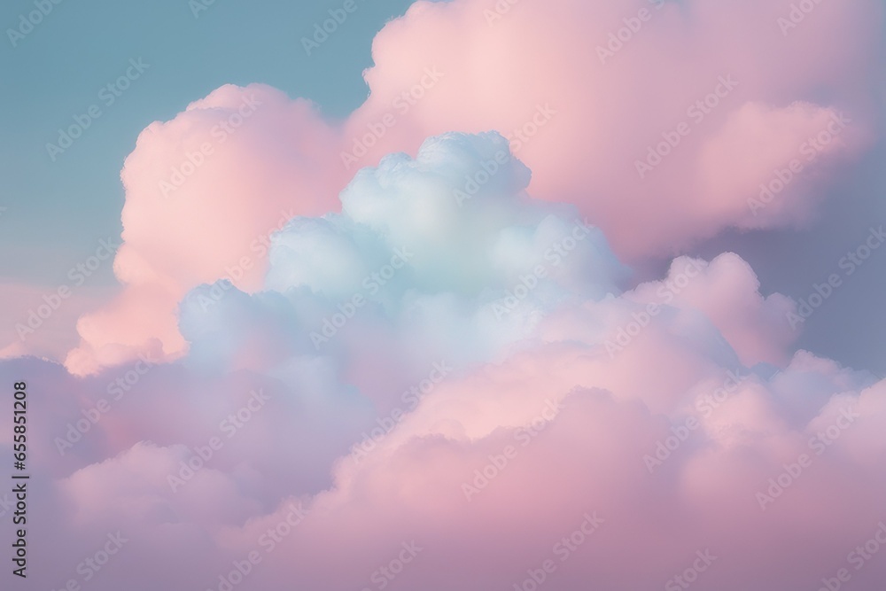 Obraz premium pastel cloud serenity cloudy background light pink light blue