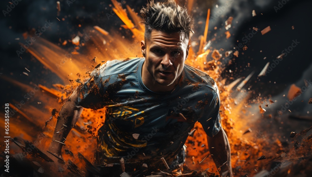 Portrait of an athlete, generative AI Portrait of an athlete, generative AI