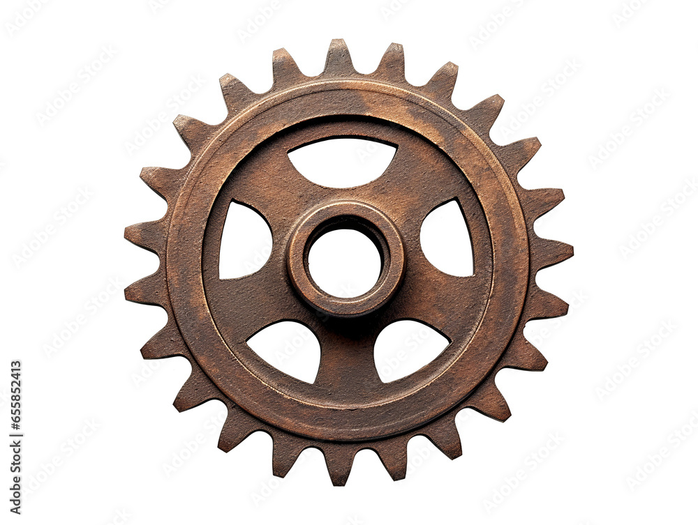 Rusty old cog wheel isolated on transparent or white background, png Rusty old cog wheel isolated on transparent or white background, png