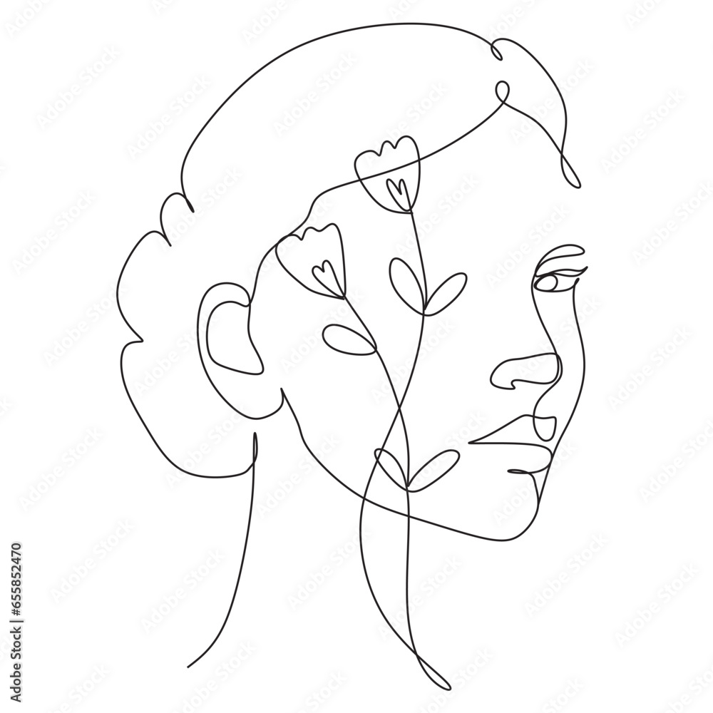 Modern Minimalist Female Vector Line Drawing. One line illustration. Modern Minimalist Female Vector Line Drawing. One line illustration.