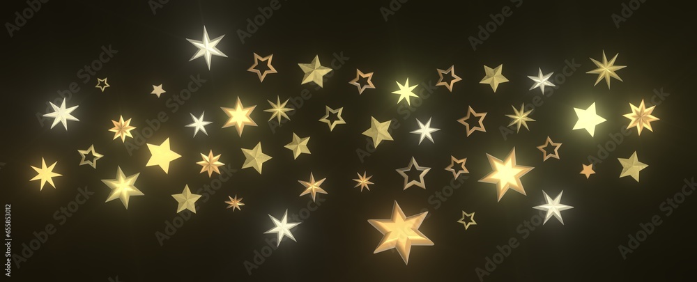 Radiant Euphoria: Lose Yourself in a 3D Gold Stars Rainfall Radiant Euphoria: Lose Yourself in a 3D Gold Stars Rainfall