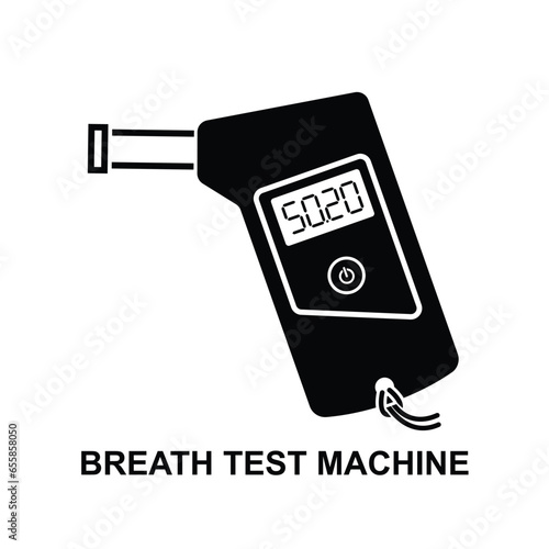 Breath test machine icon. Digital alcohol tester isolated on background vector illustration.
