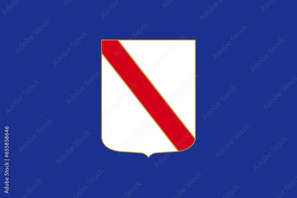 Flag of Campania (Regions of Italy, Italian Republic)
