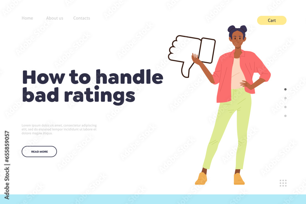 Landing page design template for online service giving answers and tips how to handle bad ratings Landing page design template for online service giving answers and tips how to handle bad ratings
