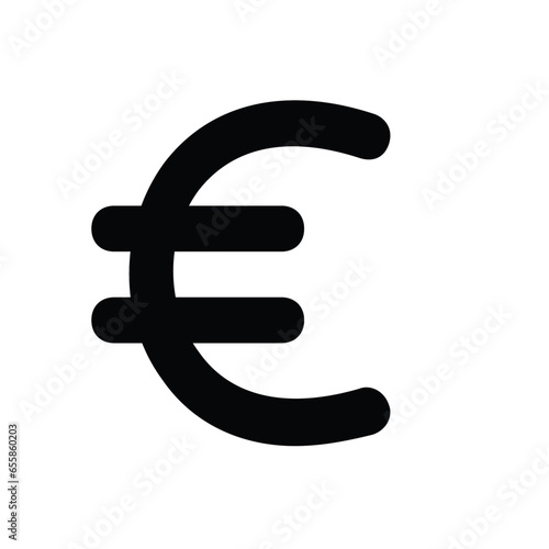 euro icon vector simple design