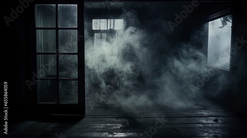 Dark gloomy old room with s...