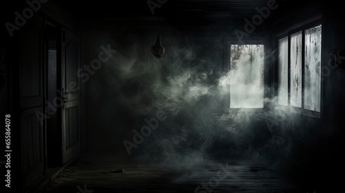 Dark gloomy old room with s...
