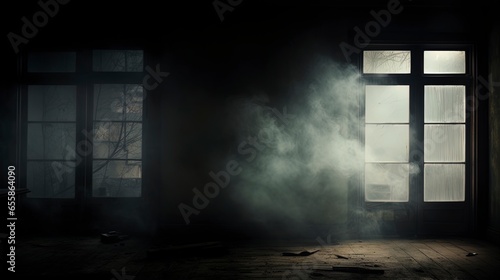 Dark gloomy old room with s...
