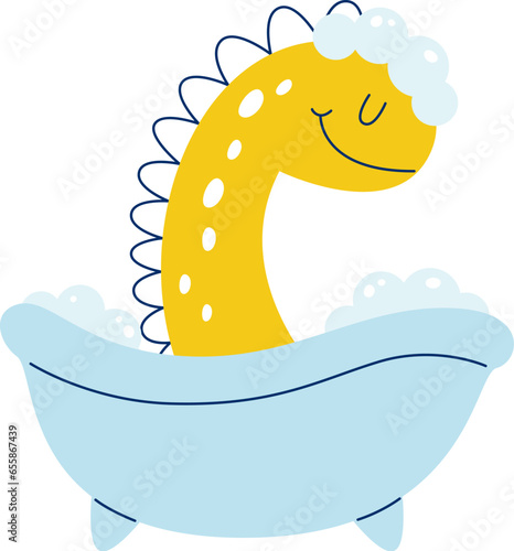 Dinosaur Taking Bath