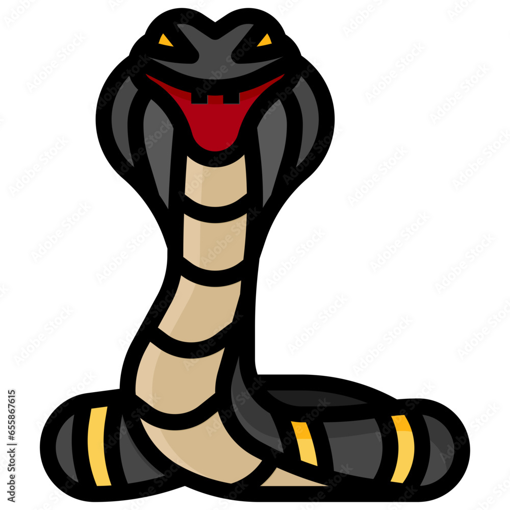 Fototapeta premium SNAKE filled outline icon,linear,outline,graphic,illustration