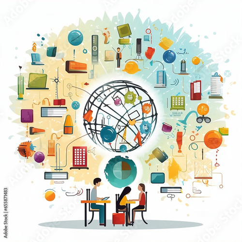 An image about Curriculum Design, Development and Innovation, the image reflects reflecting concepts of learning, education, technology, students, learners, teachers, life-long education, ubiquitous 