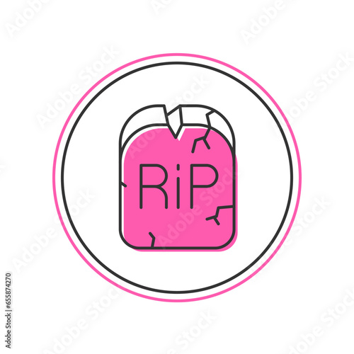 Wallpaper Mural Filled outline Tombstone with RIP written on it icon isolated on white background. Grave icon. Happy Halloween party. Vector Torontodigital.ca