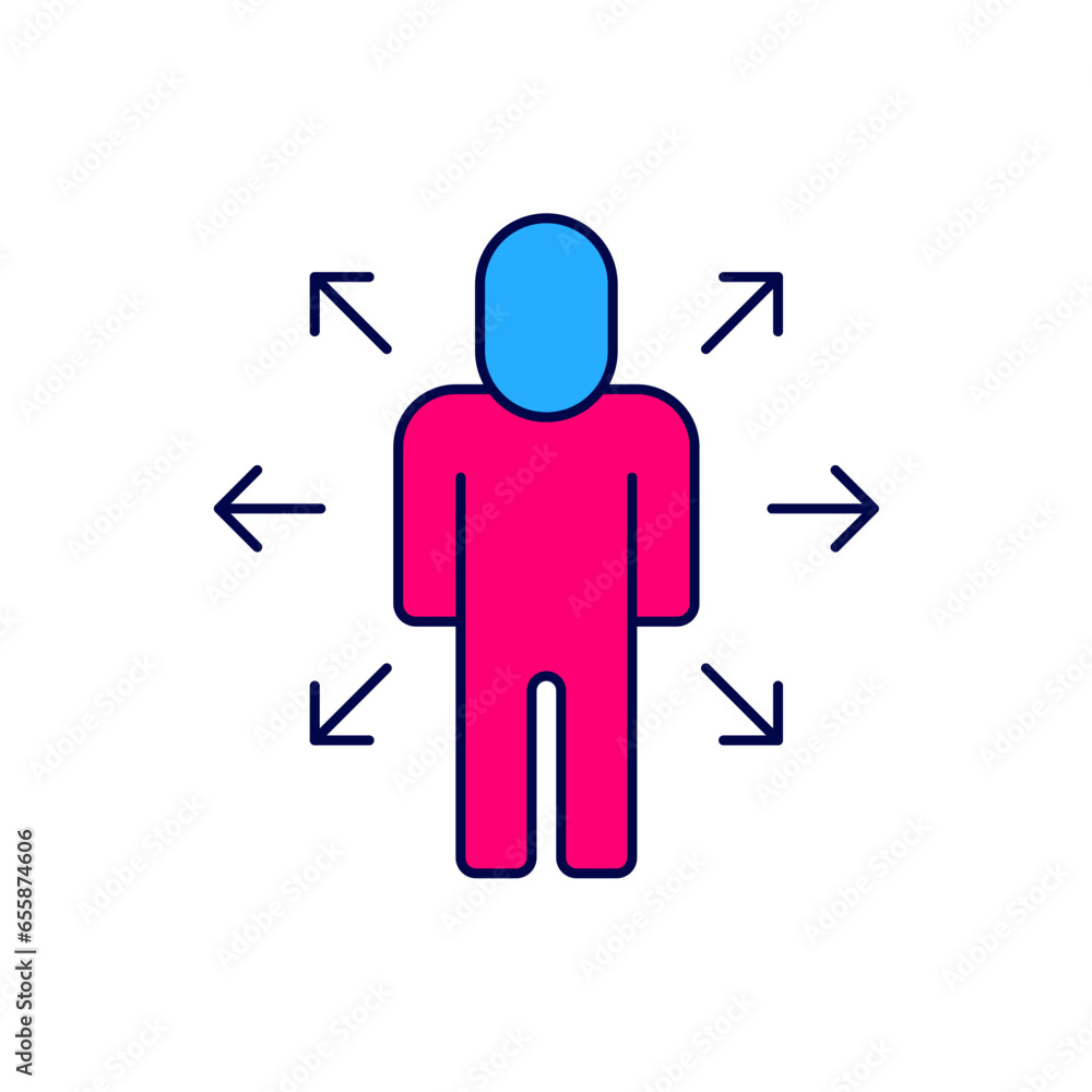 Filled outline Multitasking manager working icon isolated on white background. Vector