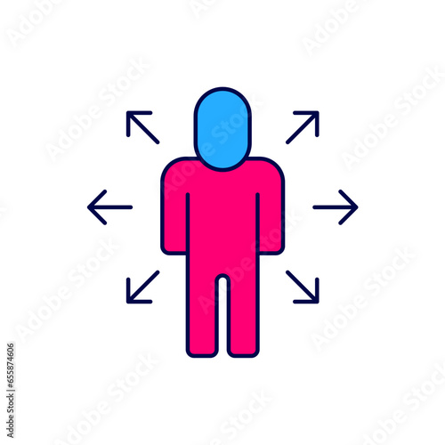 Filled outline Multitasking manager working icon isolated on white background. Vector