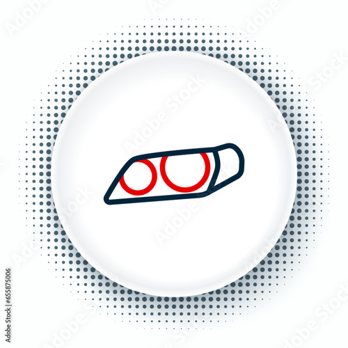 Line Car headlight icon isolated on white background. Colorful outline concept. Vector