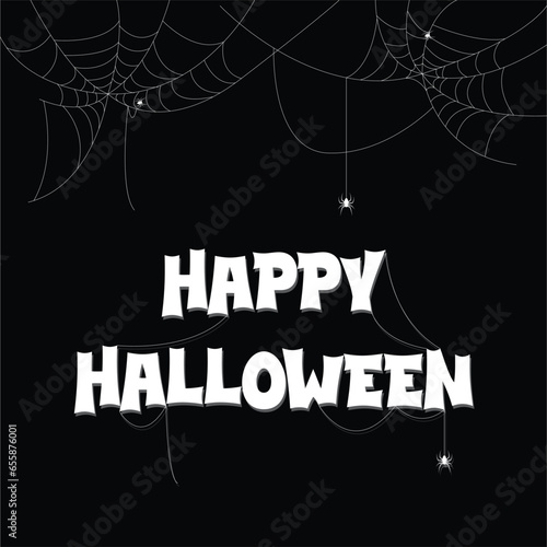 Happy Halloween concept illustration, Spider web