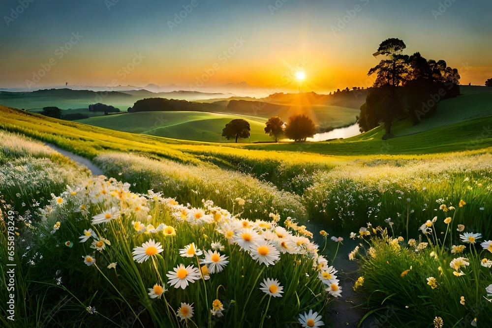 Beautiful summer natural background with yellow