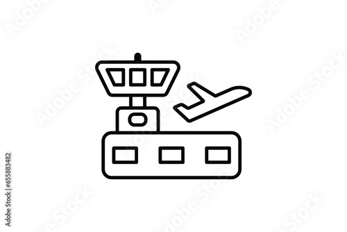 Airport icon. Airplane. icon related to airport. suitable for web site design, app, user interfaces, printable etc. Line icon style. Simple vector design editable