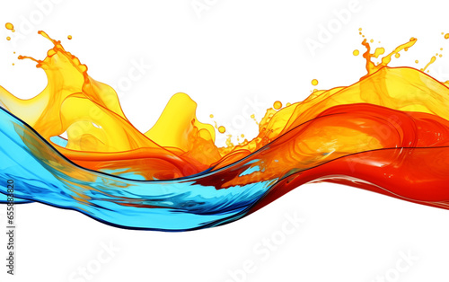 Liquid Splash in Different Colors Isolated on a Transparent Background PNG.