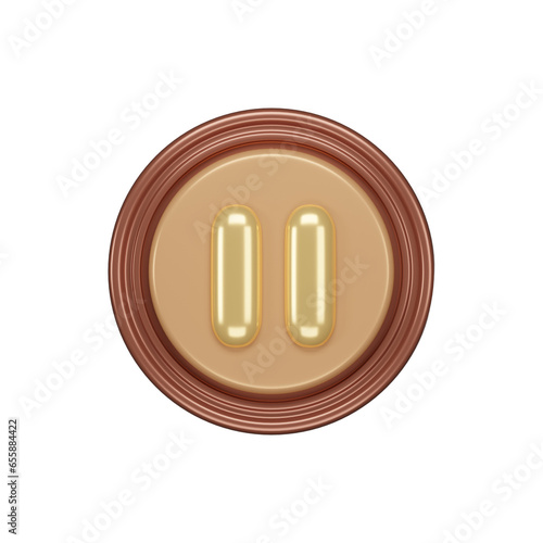 Puase button 3d icon