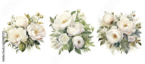 Fototapeta Naklejka Na Ścianę i Meble -  White bouquet. PNG. Ai generated illustration