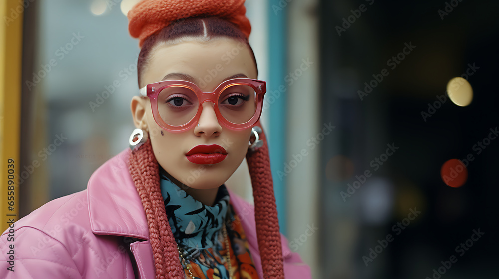photograph of a person dressed in 1990s fashion photograph of a person dressed in 1990s fashion