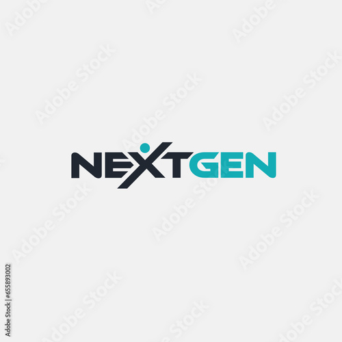 Vector art of nextgen logo isolated on white background