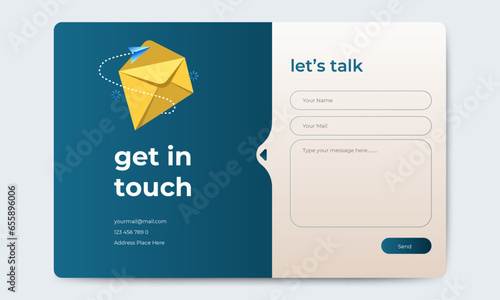 Editable Contact form page template. profesional layout web design with modern element. vector