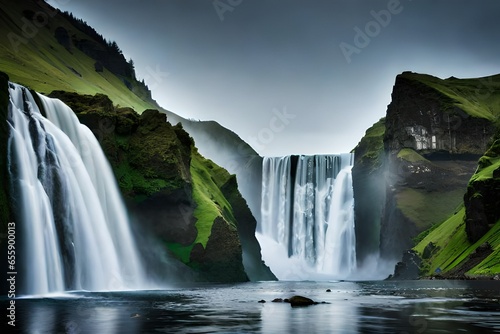 waterfall in the mountains