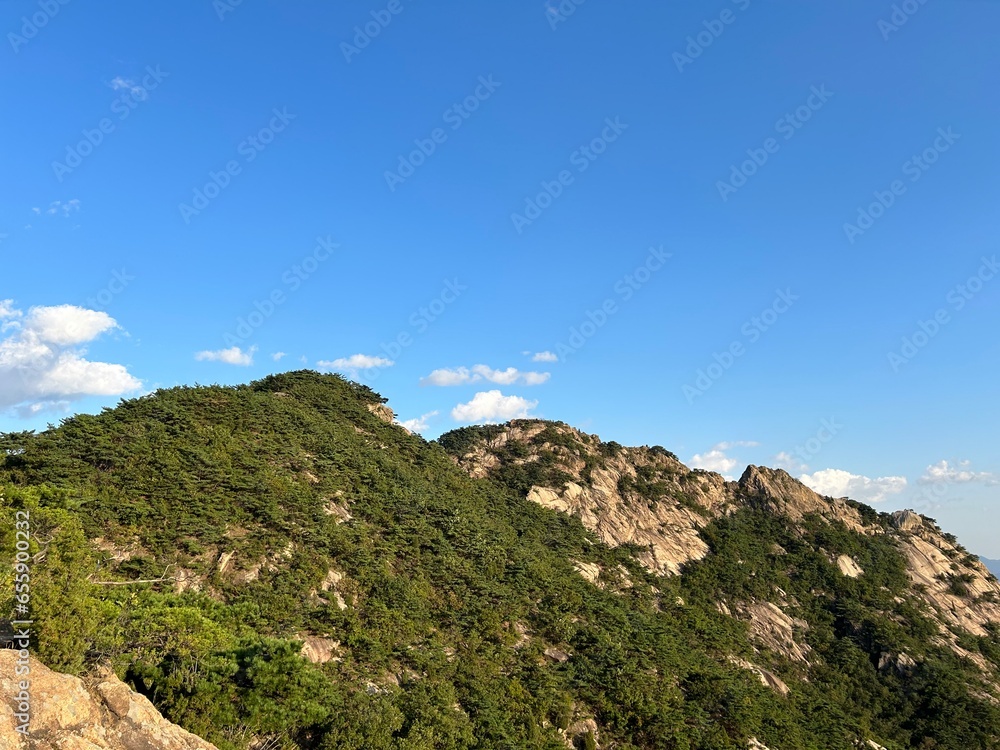 mountains and sky with clouds