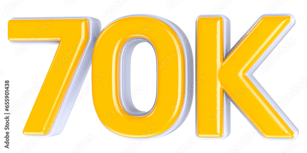 Follow Number Gold 3D Render Follow Number Gold 3D Render