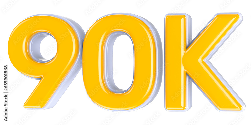 Follow Number Gold 3D Render Follow Number Gold 3D Render