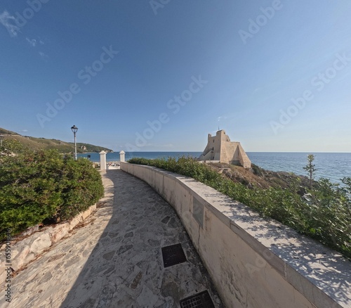 View of the tower of Sperlonga, a seaside village in the province of Latina. photo