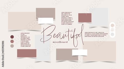 Vector photo collage template moodboard pictures grids vector illustration	