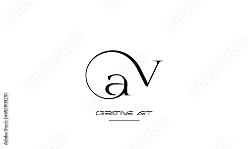 AV, VA, A, V abstract letters logo monogram