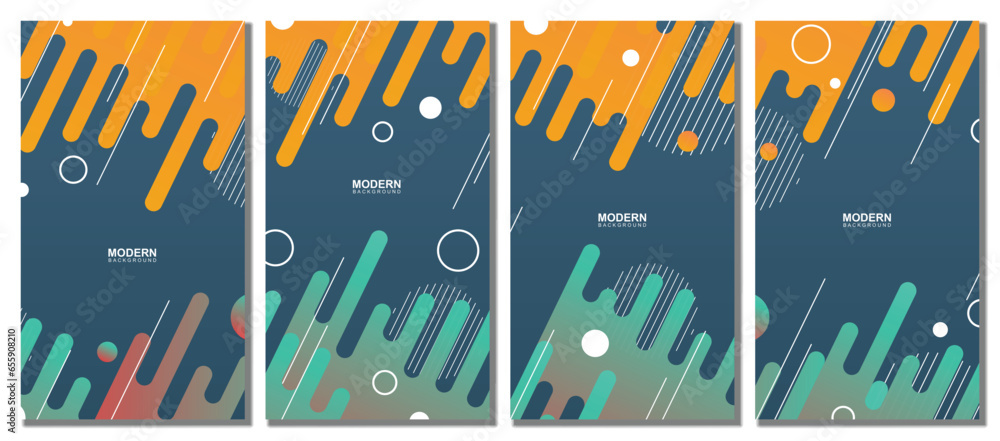 Abstract colorful template set background. - obrazy, fototapety, plakaty 