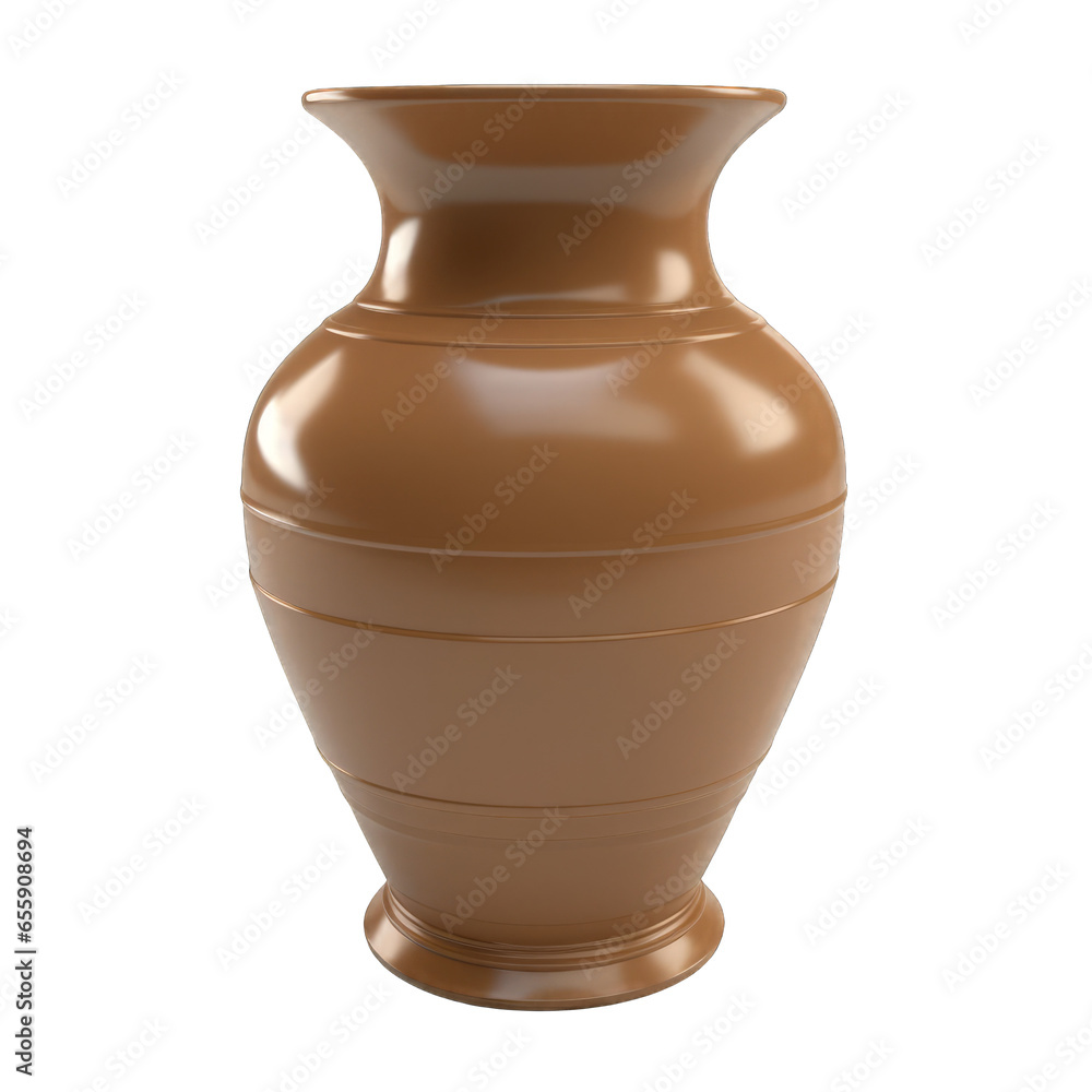 Vase brown color - transparent background isolate die cut Vase brown color - transparent background isolate die cut