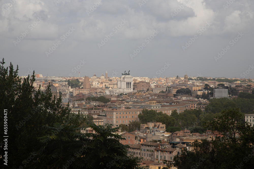 Panorama view of the city or Rome, Italy