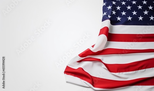 Presidents day Banner with US Flag, Isolated on White Background with Copy-Space, Generative AI