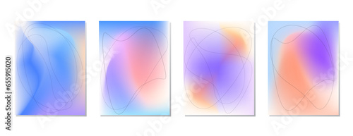 SET SOFT PASTEL COLOR GRADIENT MESH FLUID BLURRED BACKGORUND DESIGN WITH COPY SPACE AREA VECTOR TEMPLATE GOOD FOR POSTER, WALLPAPER, COVER, FRAME, FLYER, SOCIAL MEDIA 